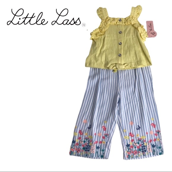 NWT Little Lass 2 Piece Toddler Girl Pants Set - Picture 1 of 12